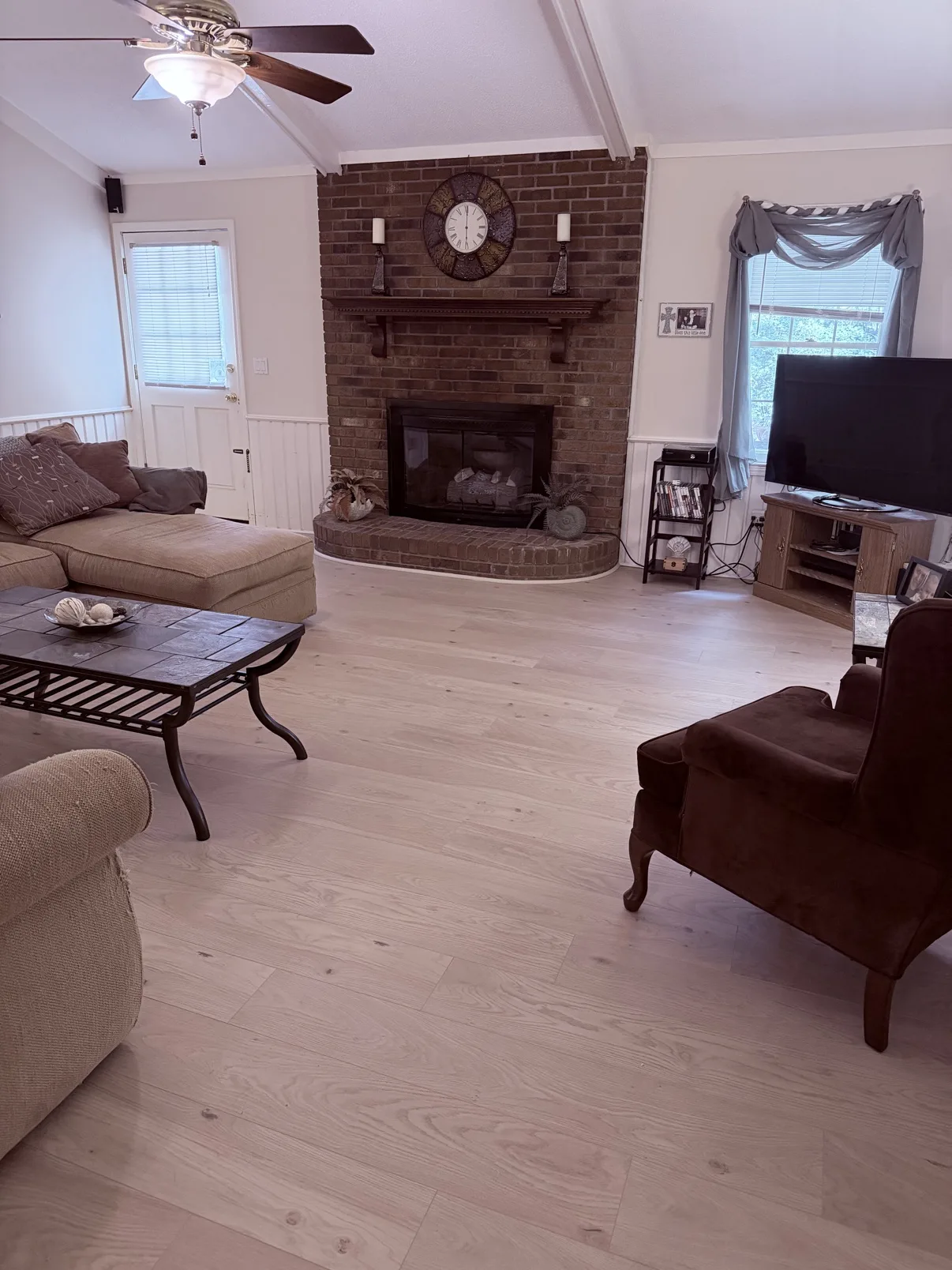 Laminate flooring installed in a Monroe living room